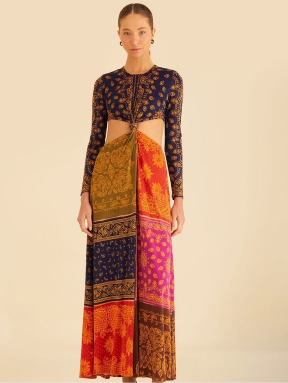 FARM Rio Bandana Dream Cutout Maxi Dress XS